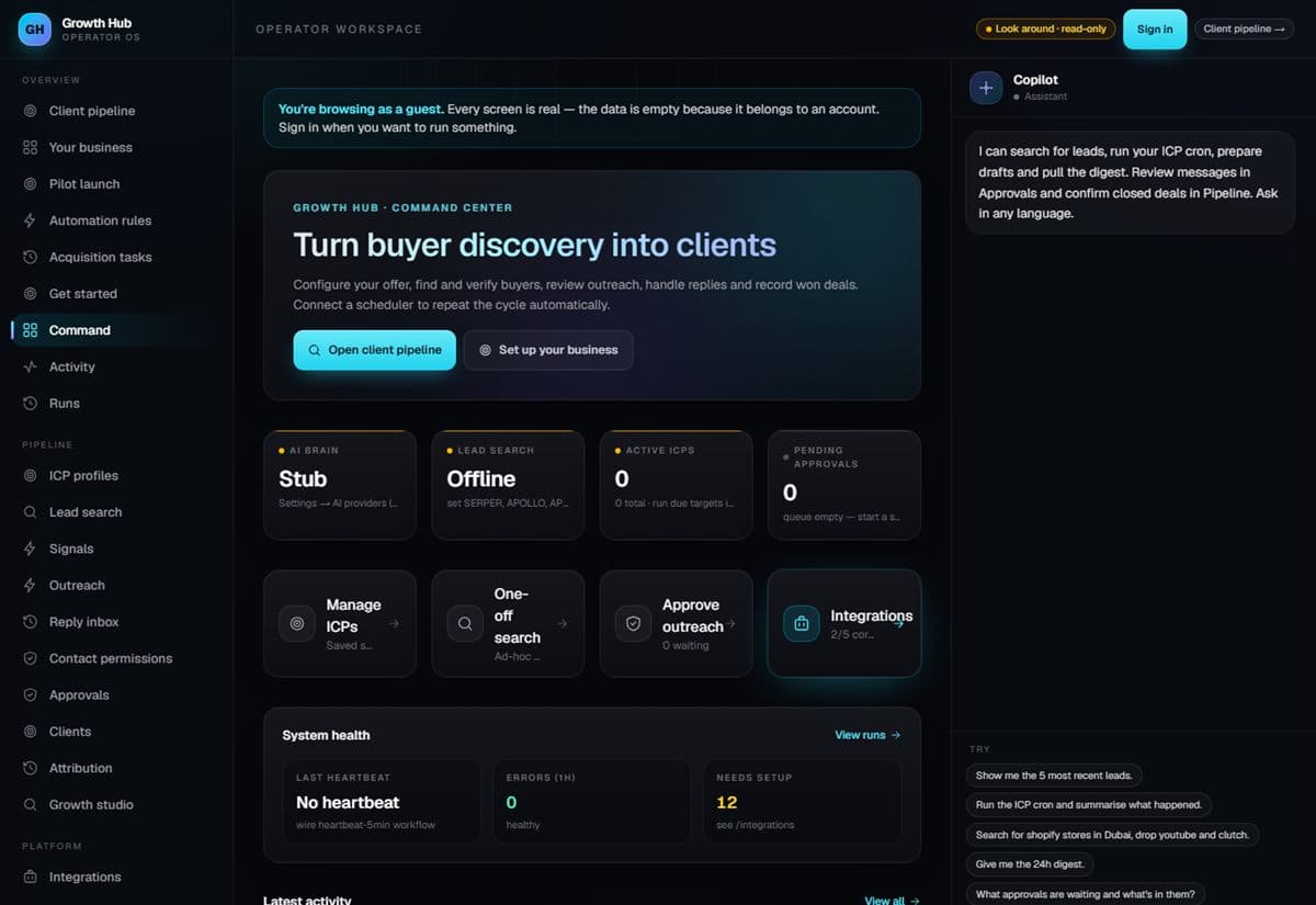 Growth Hub — hub.onravetoni.com